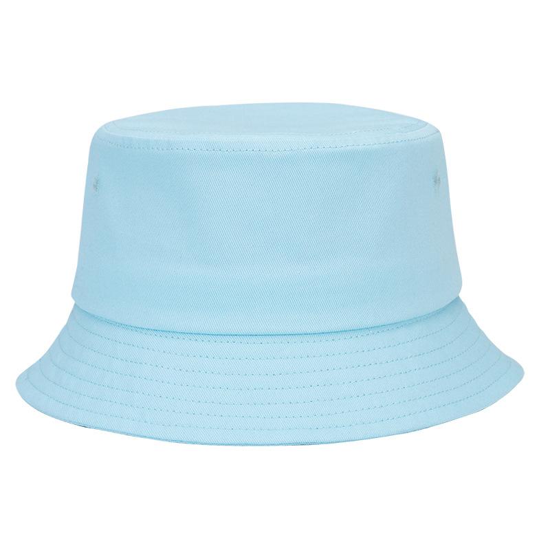 

100% Cotton Solid Color Bucket Hat | Summer Sun Protection & Breathable Round Crown