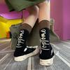 Socks Trendy Socks Niche Heel Color Block Letter High-End Towel Bottom Socks