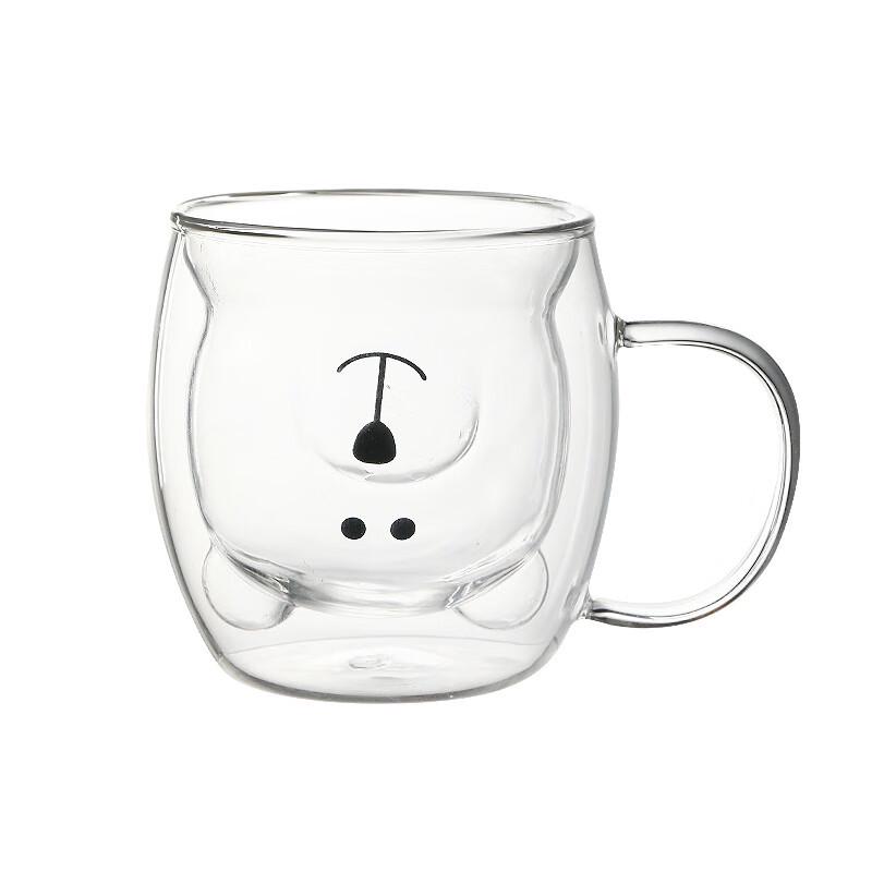 Shangqi Süßer Bär doppelwandiger isolierter Glasbecher