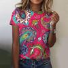 Summer Casual Vintage Women's Tshirts Ladies 3D Print Butterfly O Neck Female Fashion Loose Short Sleeve Tops Tees