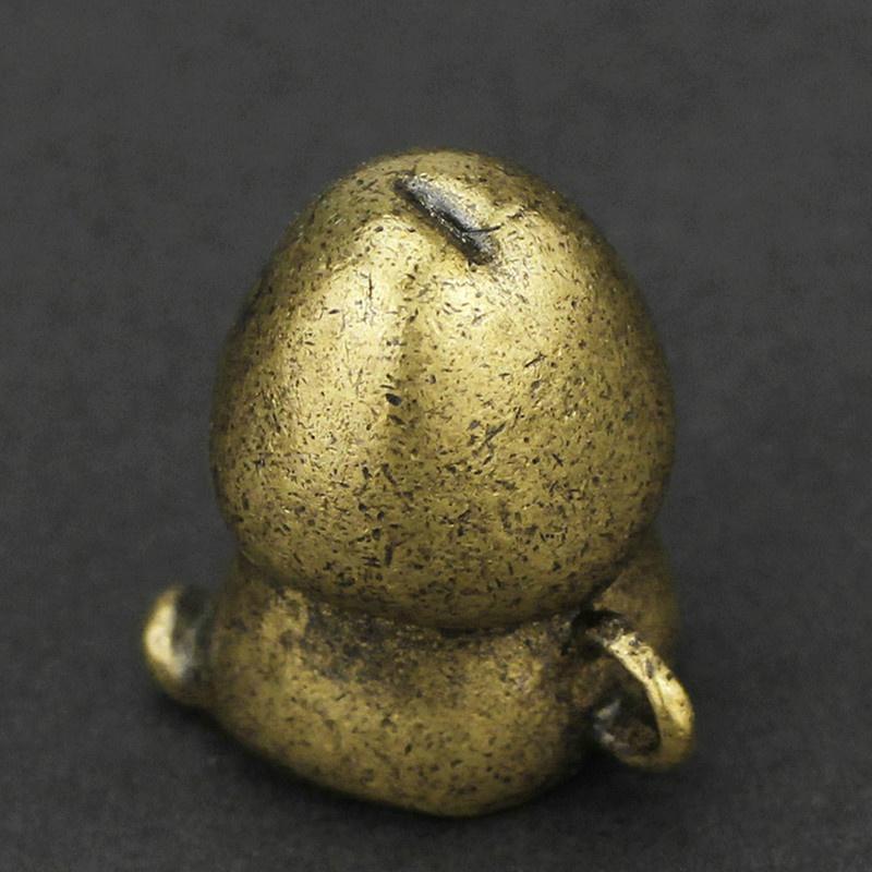 Cute Mini Cartoon Mushroom Head Fun Key Pendant Brass Metal Doll Gifts Copper Crafts