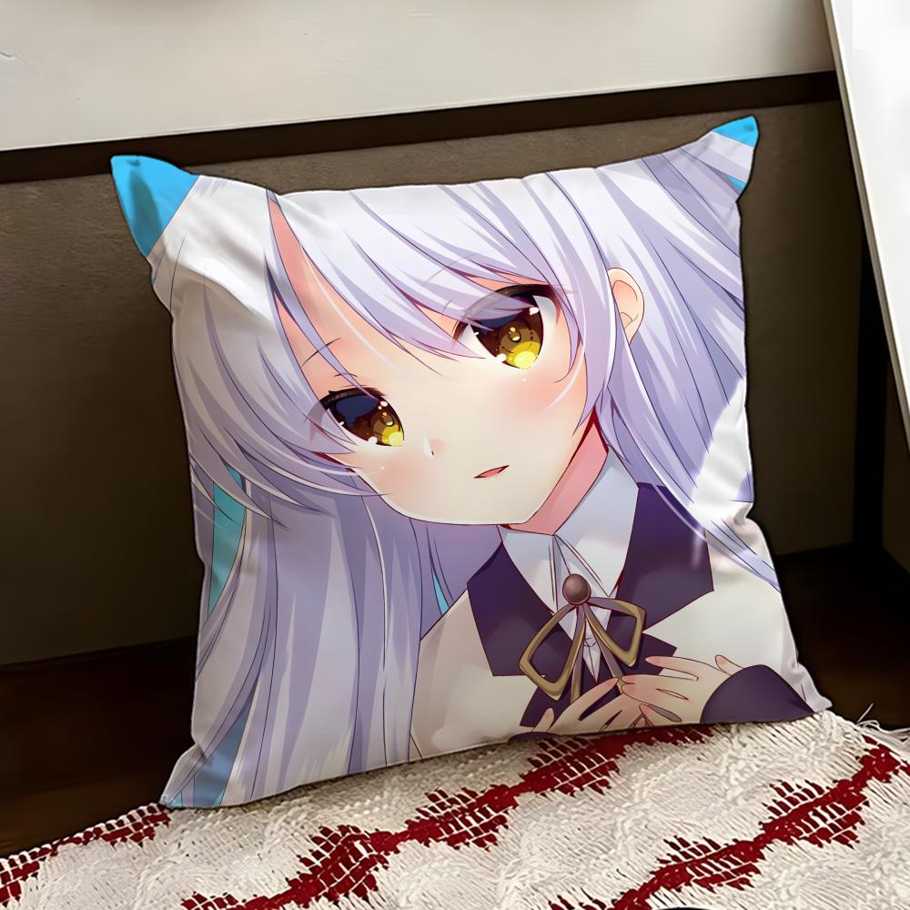 AAngel BBeats Anime Cushion Cover Reversible Soft Durable Pillow Cover Home  Car MultiScene Use for Daily Comfort