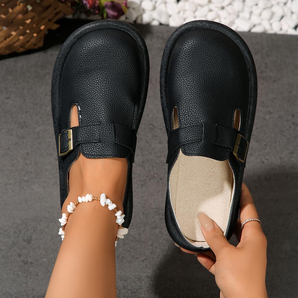 Mode Damskor 2024 Damtofflor Utomhus Vardagstofflor Enfärgade Rund Tå Låga Klackar Flats Damskor