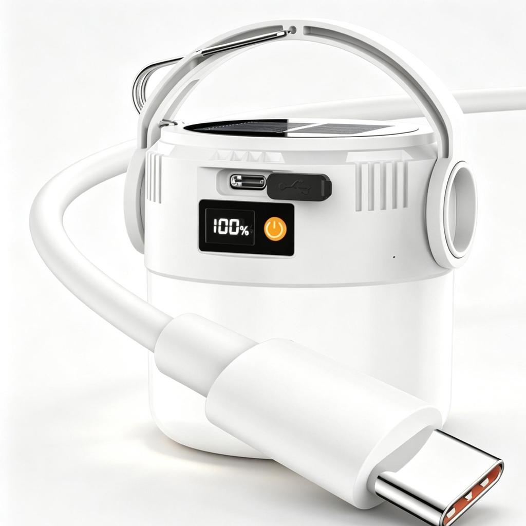 Large Capacity Lithium Battery Camping Light With USB Solar Charging Dual Light Source Solar Camping Lantern