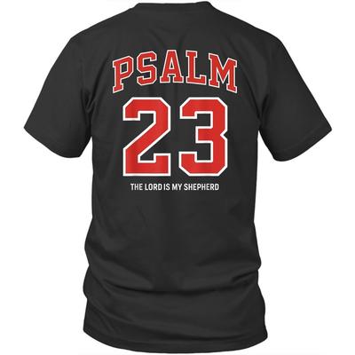 Stampato sul retro Salmo 23 Il Signore è il mio pastore Maglietta Unisex Regalo