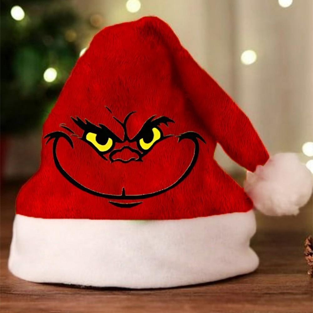 Grinch Christmas Hat With Thick Fleece For Winter Holiday Celebrations