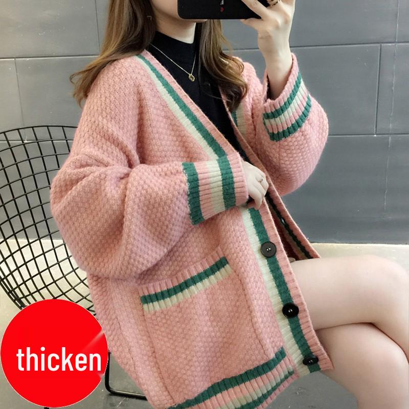 Autumn 2025 Women's Loose Knit Cardigan - Thick, Stylish Sweater