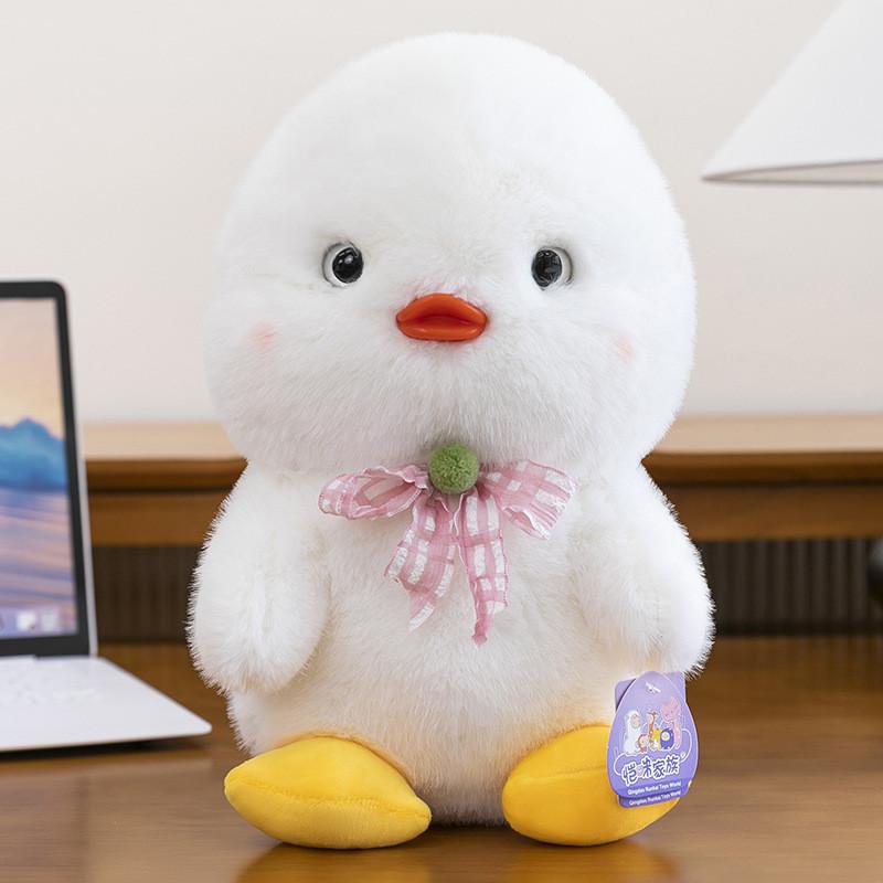 

Cute Plaid Bow Small Yellow And White Duck Cartoon Plush Toy For Gift Children 23cm белый