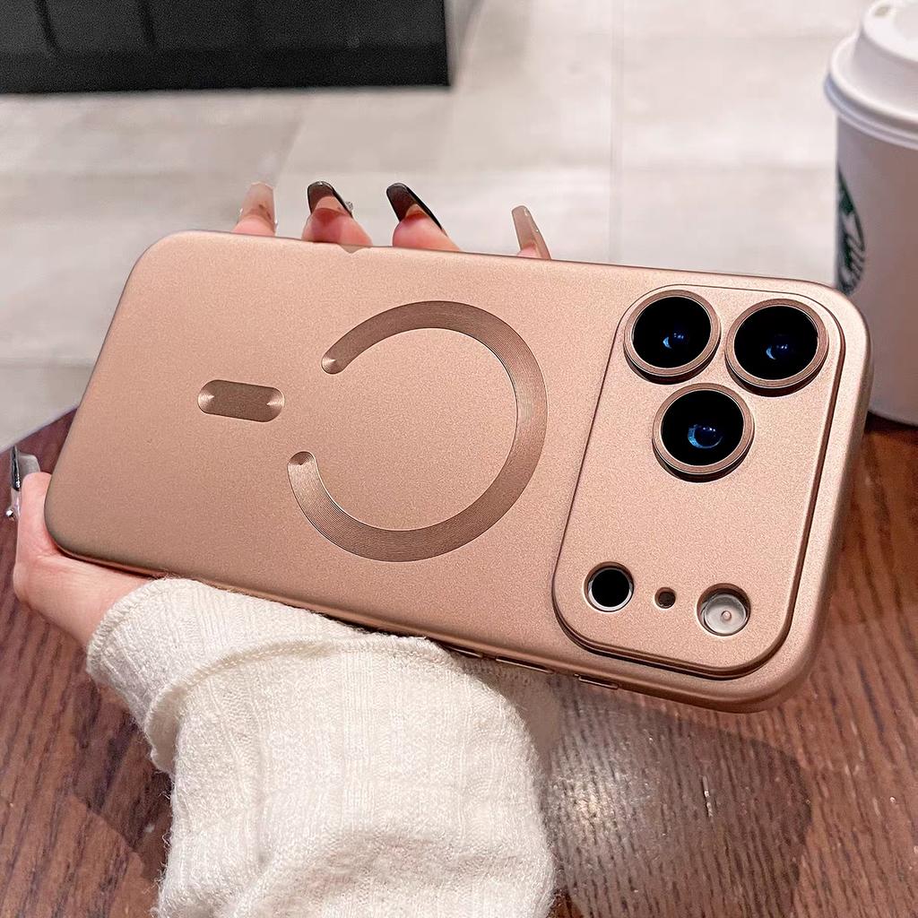Metallic Paint Magnetic Magsafe Soft Case For iPhone 17 Air 16 E 15 14 Plus 13 12 11 Pro Max Wireless Charge Lens Protect Cover