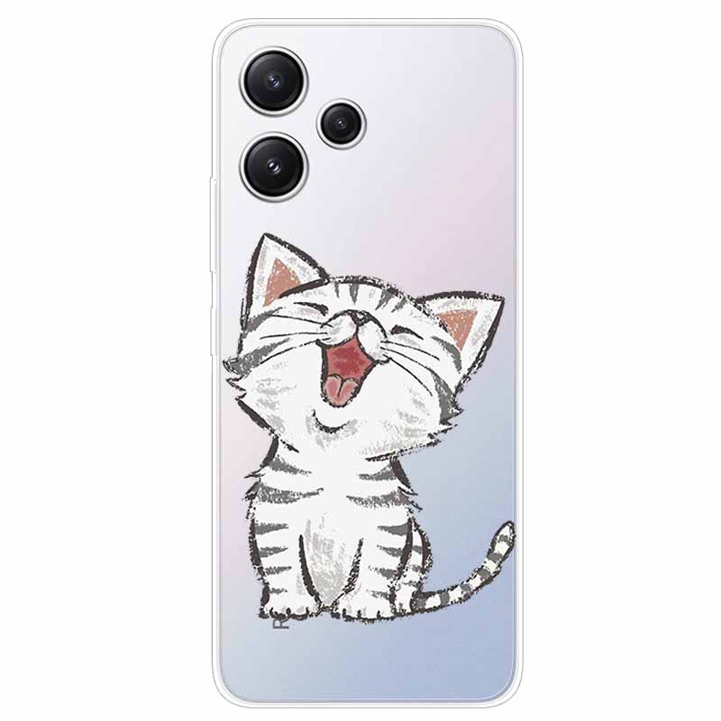 For Xiaomi Redmi 12 Case Flowers Clear TPU Silicon Funda Capa On for Redmi 12 4G / Redmi12 5G Soft Covers Transparent Coque Bags