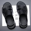Fashion Men's High-quality Casual Sandals Summer Waterproof Soft Sole Comfortable Beach Shoes Fashion Male Dual-purpose Driving Slippers