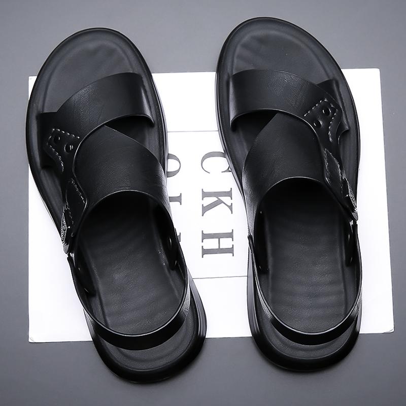 Fashion Men's High-quality Casual Sandals Summer Waterproof Soft Sole Comfortable Beach Shoes Fashion Male Dual-purpose Driving Slippers