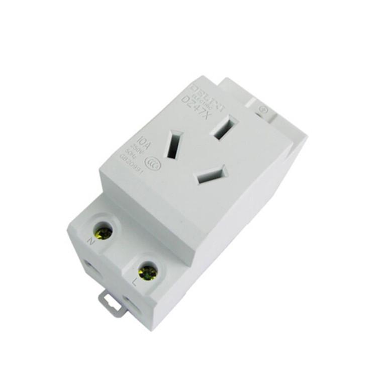 Delixi Electric DZ47X Series 10A Three-Pin DIN Rail Cabinet Module Socket