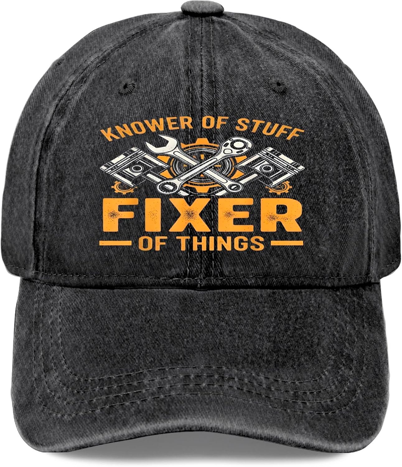 

Fixer of Things Mechanic Baseball Cap Distressed Vintage Washed Polyester Adult Outdoor Hat One Size чорний