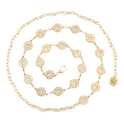 Hook Adjustment Waist Chain Women'S Skirt Sweater Decorative Chain Small Fragrant Wind Rhinestone Inlaid Metal Thin Belt
