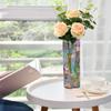 Flower Vase Acrylic Cylinder - Hummingbird On Purple Flowers Vase Decorative Centerpiece for Bedroom Living Room Office