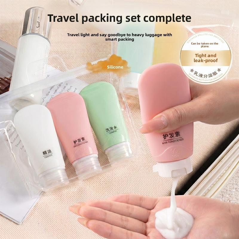 Hair Shampoo Large-capacity Bottled Travel Set for Business Trips, Portable Makeup and Skincare Product Storage, Silicone Squeeze Empty Bottle