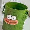 Cartoon Pen Holder Retro Bucket Shape Desk Organizer Large Capacity Storage Holder for Pens Pencils Makeup Brushes