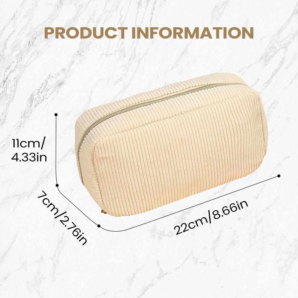 Large Capacity Corduroy Pencil Pouch Multi-Functional Stationery Organizer with Ruler, Boys Teens Girls Adults College Essential