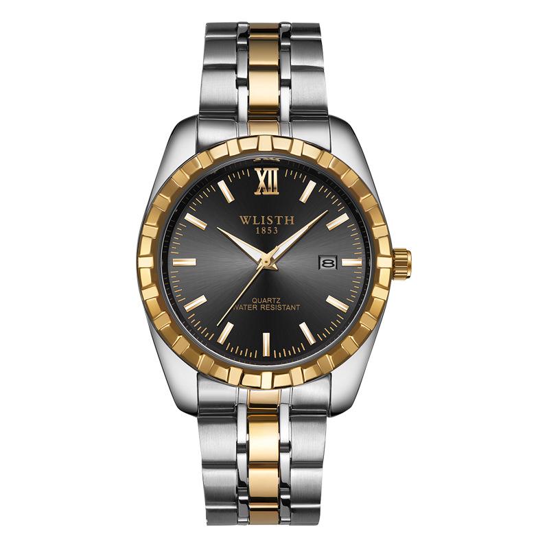 Top Brand Calendar Couple Watch Waterproof Steel Band Student Watch