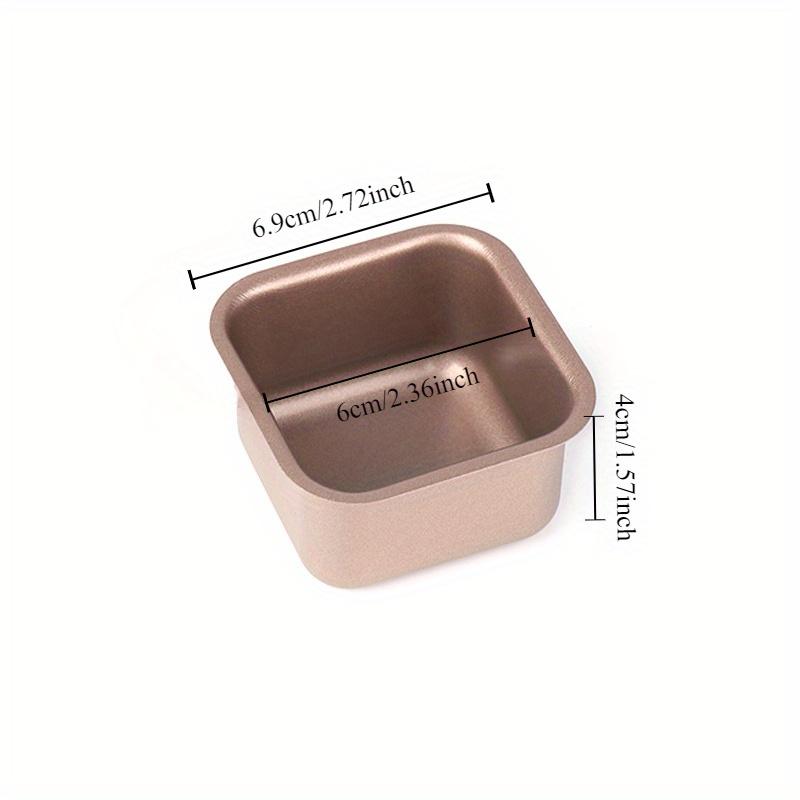 4pcs Square Carbon Steel Cake Mold Non-stick Small Bread Toast Trays Baking Pan Multifunctional Mousse Cup Kitchen Baking Tools