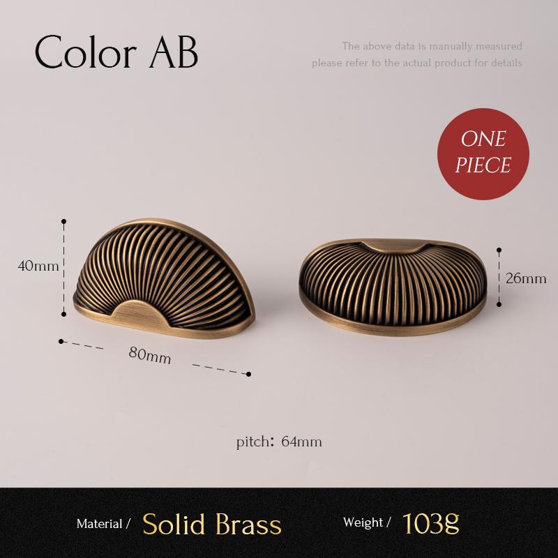 Mânere din Alamă Antichizată Periată Mânere de Lux pentru Dulapuri de Bucătărie Buton pentru Sertar de Dulap sau Comodă Mânere Tip Scoică Accesorii pentru Mobilier