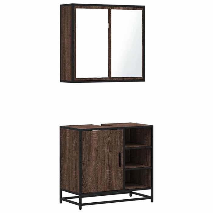VidaXL Ensemble de meubles de salle de bain 2 pcs Chêne marron 3300909