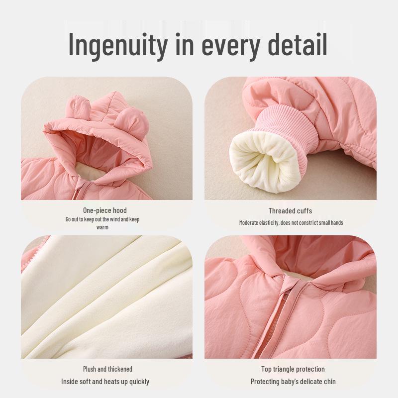Class A Baby Autumn & Winter Quilted Jumpsuit - Warm Cotton-Padded Newborn Crawling Suit
