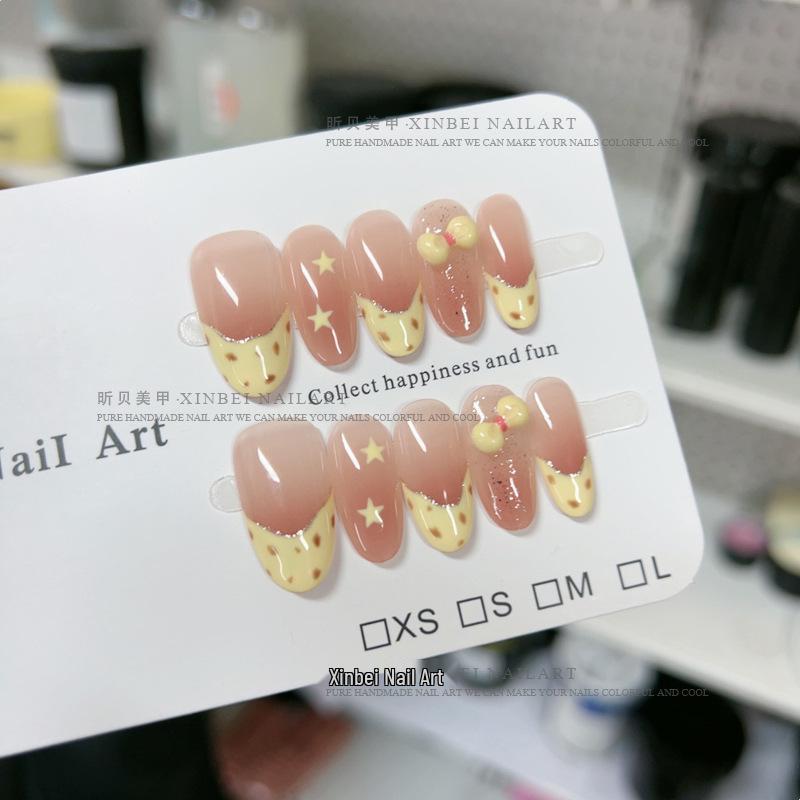 

Cute Leopard Print Spring Bow Nail Art - Gentle, Elegant, Handmade Design