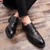 Men Shoes Casual Pointed Toe Brogue Shoes British Style Men Shoes Business Office Man Flat Oxfords For Male Slip On Formal Shoes