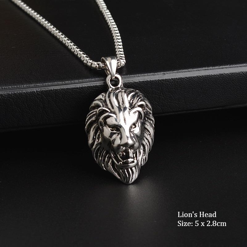 

Hip hop retro men s titanium steel necklace trendy animal tail pendant long chain sweater necklace punk style street jewelry for daily wear