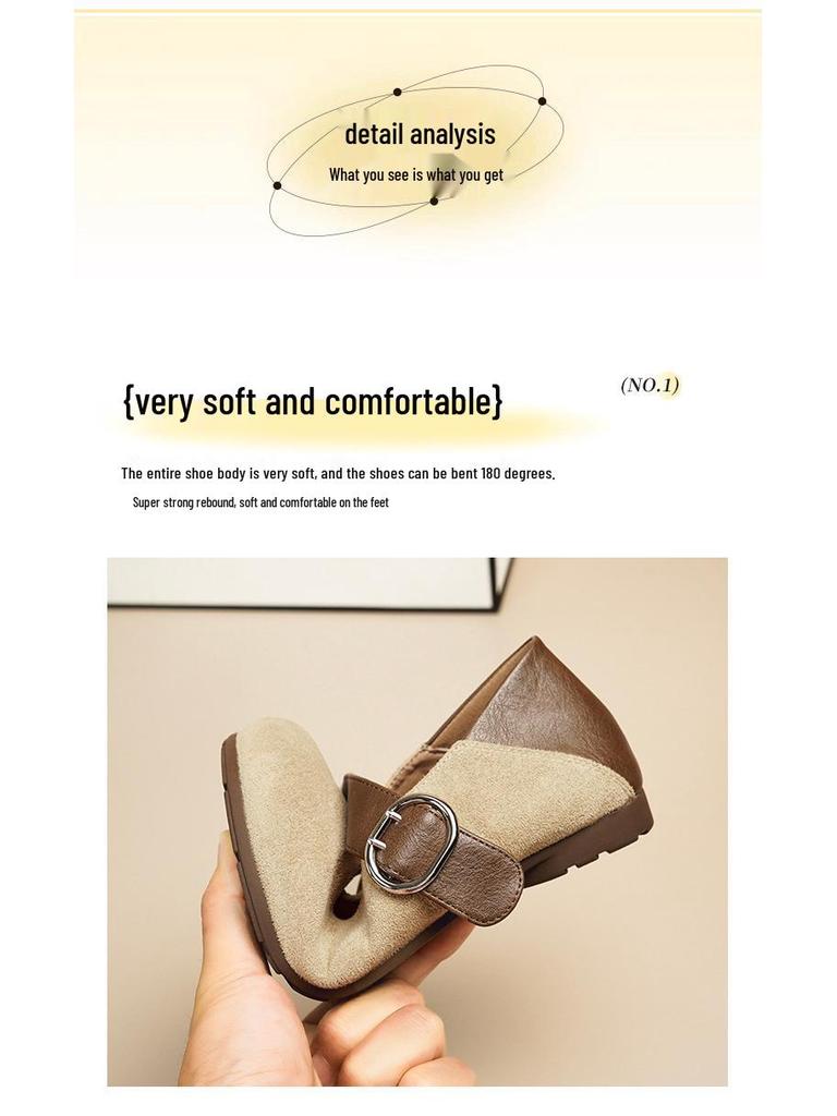 2025 Autumn Retro Korean Leopard Print Sheepskin Mary Janes with Hidden Heel & Soft Sole