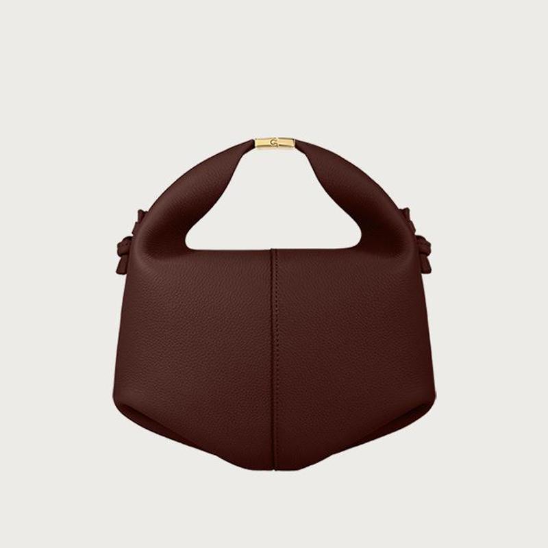 French Niche Design Women’s Leather Lunch Box Bag Lock Closure Tote Handbag Trendy Square Crossbody Bag for Daily Commute