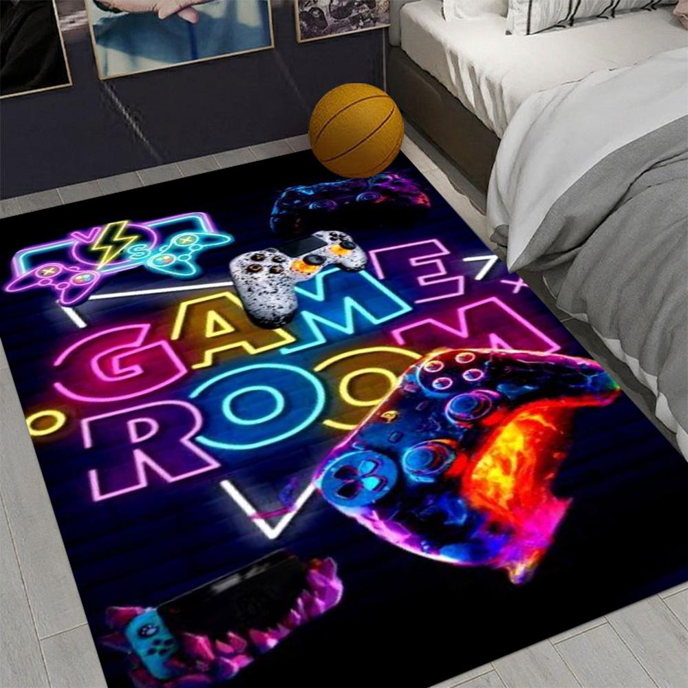 Alfombra de Juego para Habitación de Niño Alfombra Gamer Alfombra Temática de Juegos para Habitación de Niños Alfombra de Mando de Juego para Sala de Juegos Sala de Esports