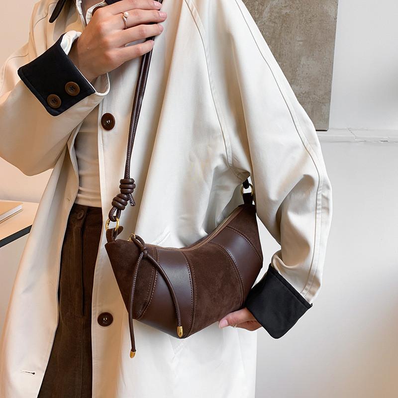 Ielgy Retro Niche High-End Frosted Dumpling Bag French One-Shoulder Messenger All-Match Commuter Croiss