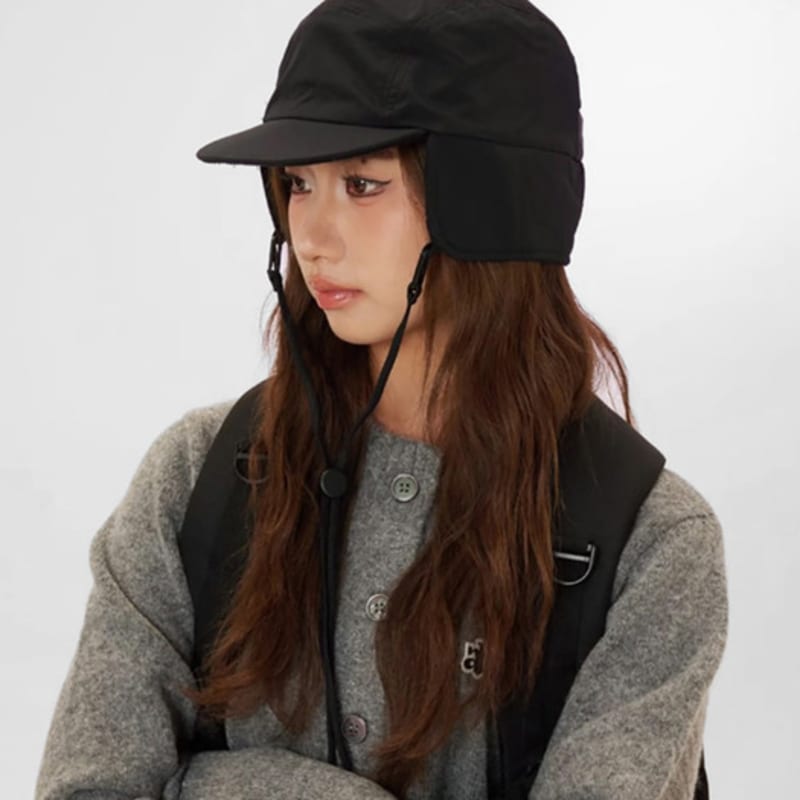 LOOKING4U The Cap Outdoor Waterproof Earmuff Short Cap Black