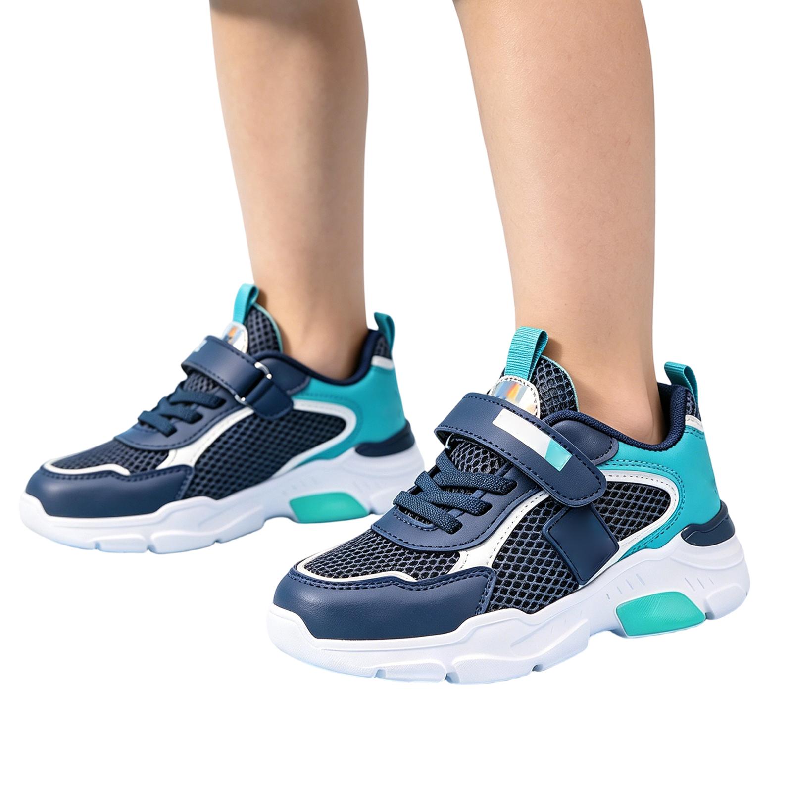 Kids Running Shoes, Lightweight Breathable Single Mesh Upper, Athletic for Boys Girls 28