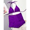 Halter Strappy Shorts Female Swimsuit High Waist Bikini Women Swimwear Two-pieces Bikini Set Bather Bathing Suit