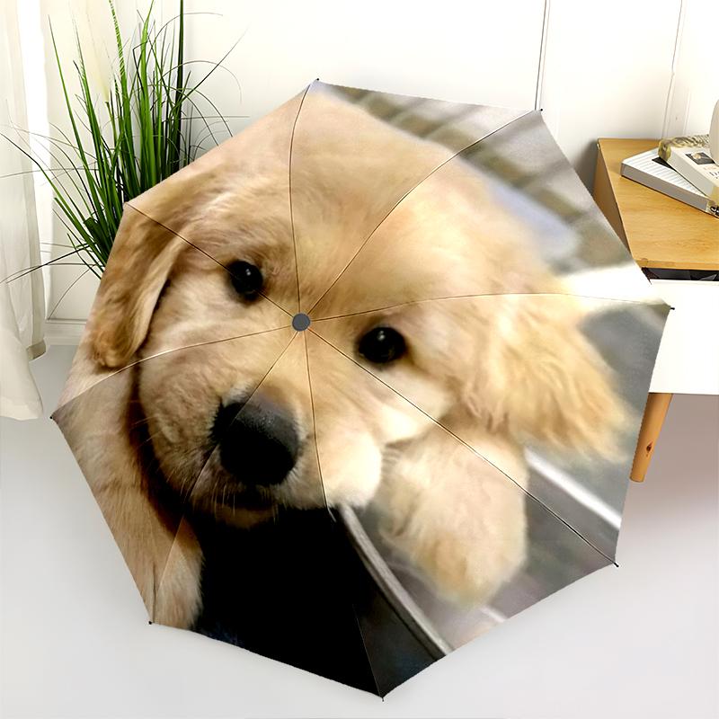 1PC cute dog pet puppy Umbrella Portable Folding Umbrella Iron Frame Hole Bone Structure Outdoor Home Umbrella A14