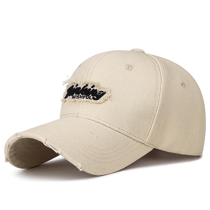 ZHENYUEQI Spring Embroidered Distressed Cotton Baseball Cap
