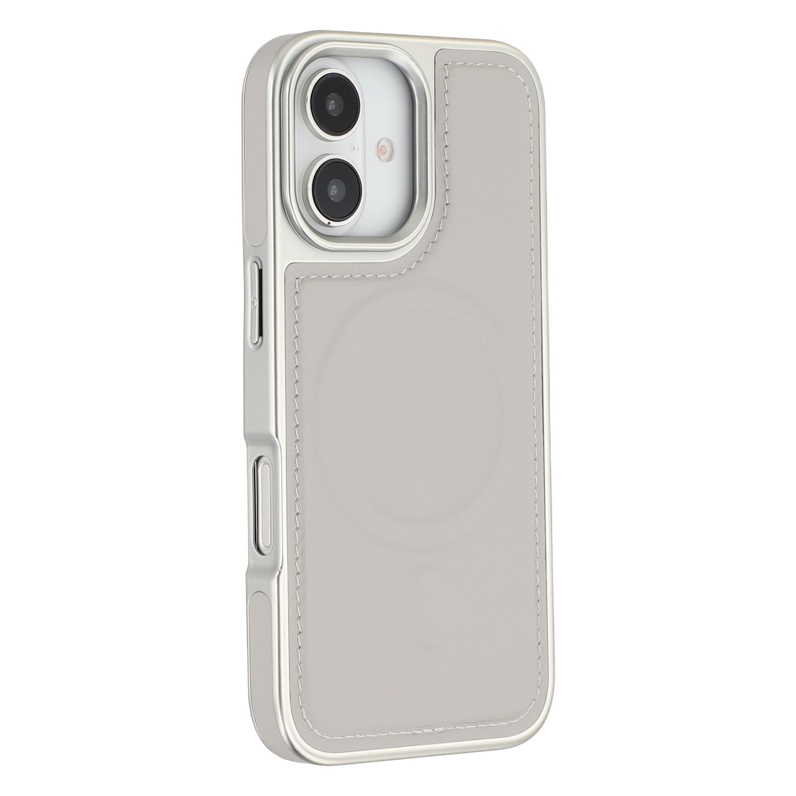 

For iPhone 16 Case Compatible with MagSafe Electroplating Edge PU + TPU + PC Phone Back Cover D