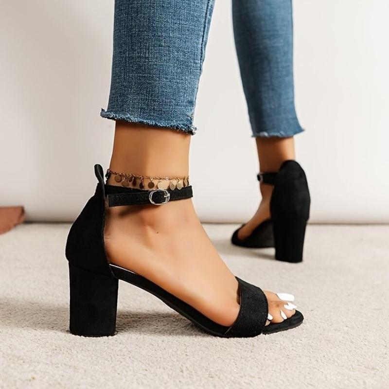 Mode Damen Absätze Sandalen 2025 Neue Sommer Sandale Mode Quadrat Damen Elegant Kleid High Heels Sandalen Schuhe Outdoor Lässige Pantoletten