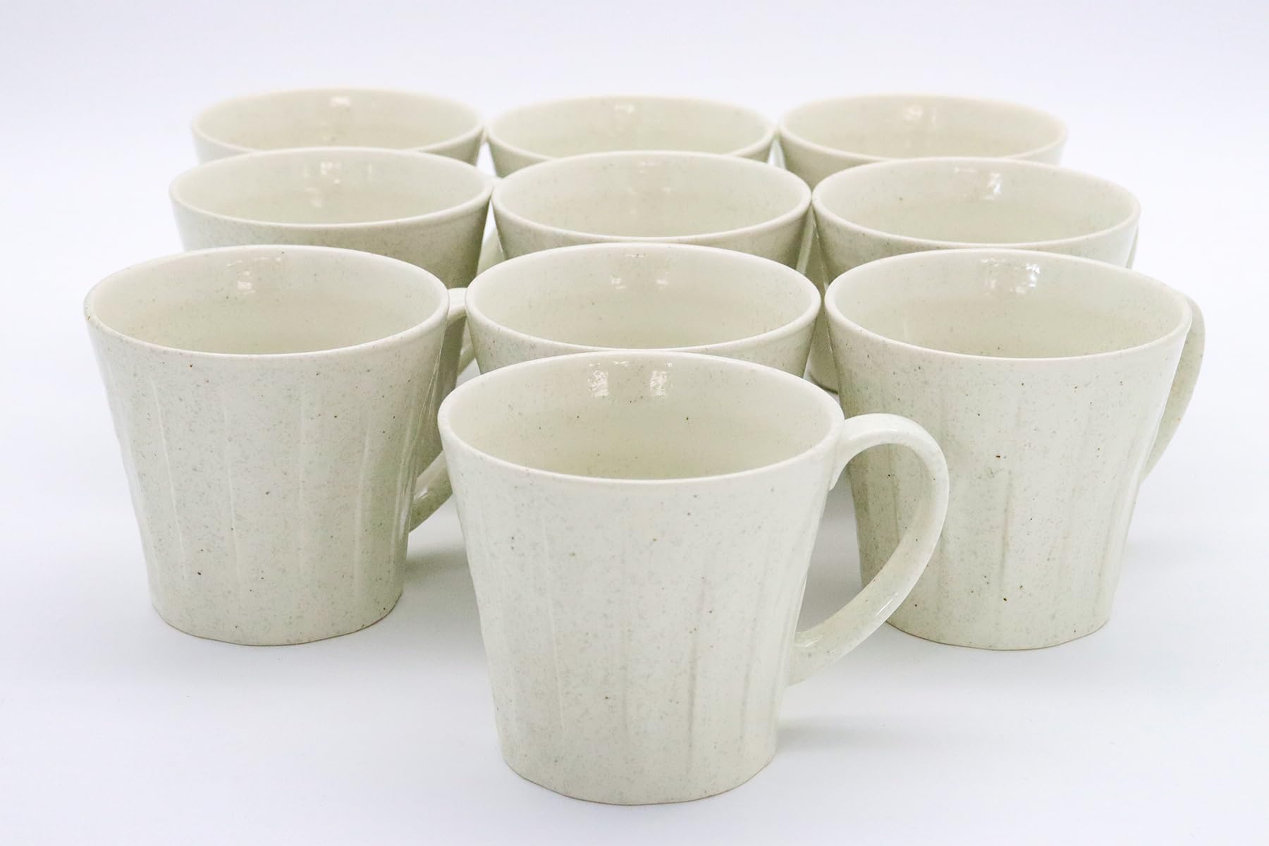 

Mino Ware Japanese Cafe Series Sogi White Mugs, 10-Piece Set (Size: H8.3 x W12 x D9cm)