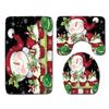 Christmas Shower Curtain Floor Mat Combination Four-Piece Set Bathroom Non-Slip Mat Toilet Absorbent Door Mat Carpet