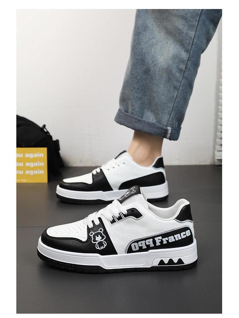 Men's Summer Breathable White Trendy Korean-Style Thick-Soled Casual Sports Shoes