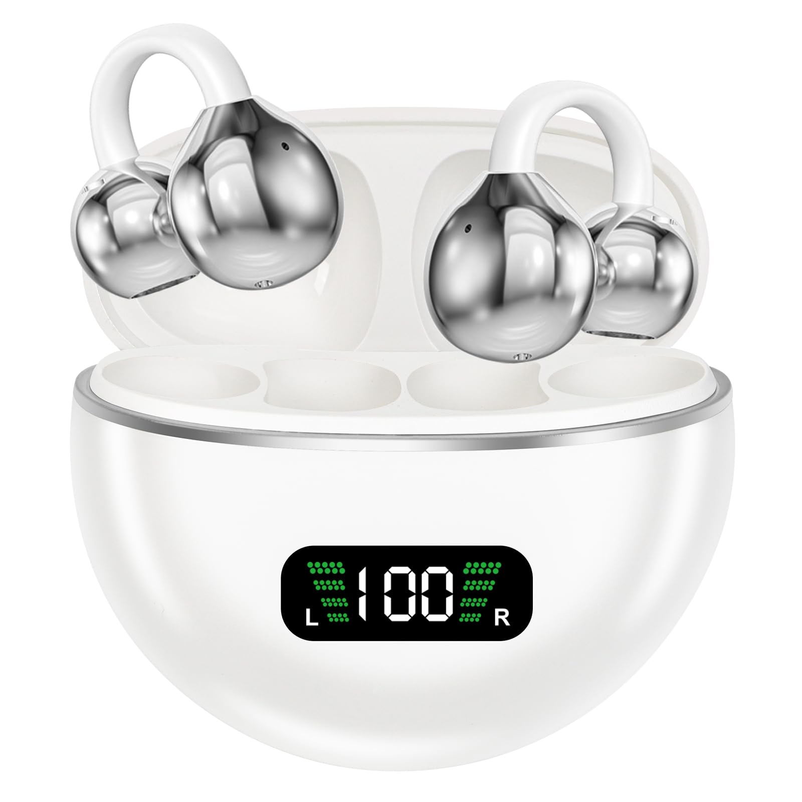 

Latest Bluetooth Wireless Bluetooth Ear Bone ENC Call Noise Digital LED Fast Ergonomic Compatible with 5.4 Earbuds, 5.4, Multi-Purpose Listening, белый