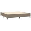 Maison Exclusive - Bed Slat Base with Taupe Mattress 200x200 Cm Fabric
