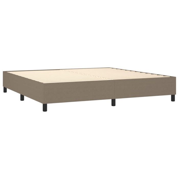 Maison Exclusive - Bed Slat Base with Taupe Mattress 200x200 Cm Fabric