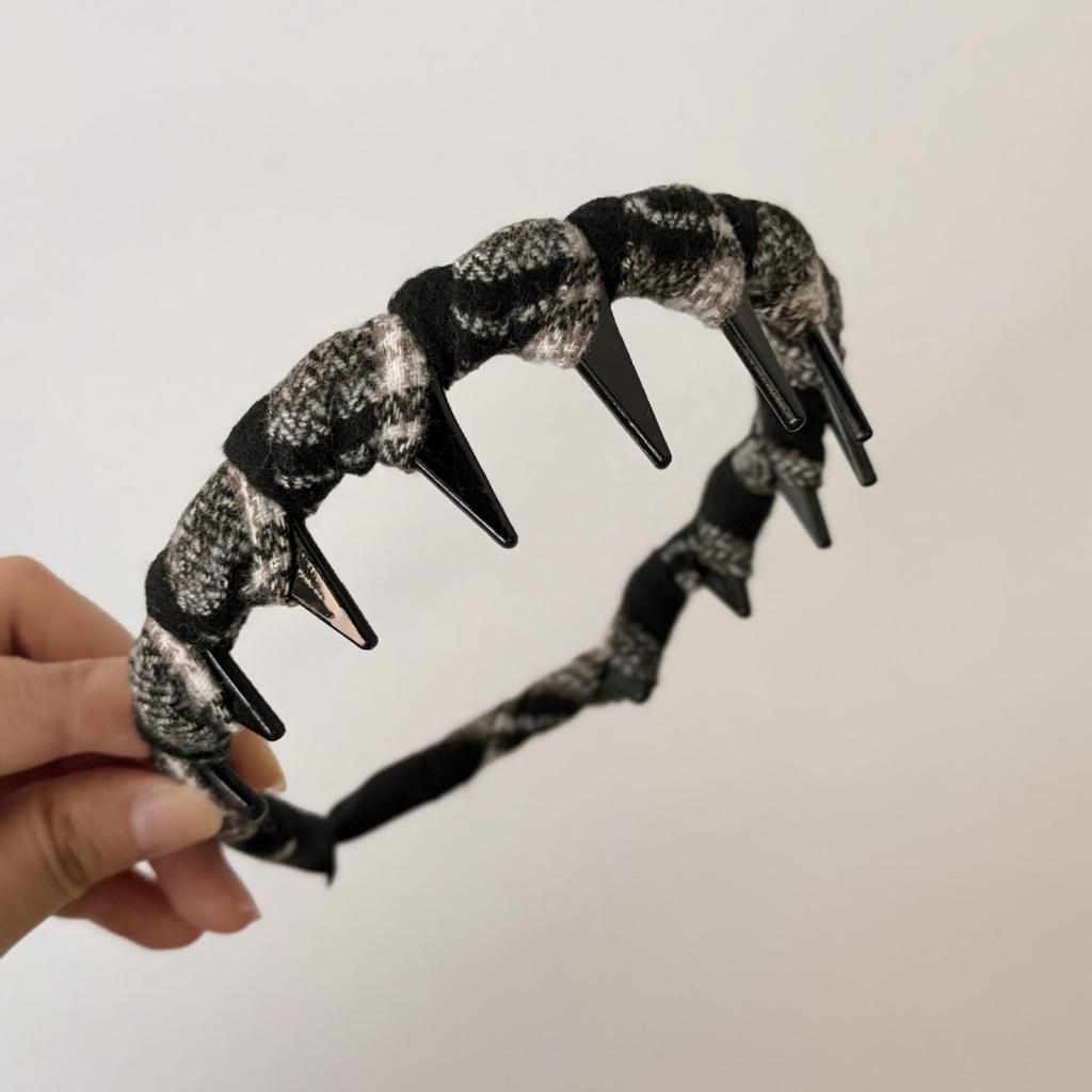 Korean Retro Plaid Bow Hair Tie - Women's High Skull Headband, New for Early Autumn 2025