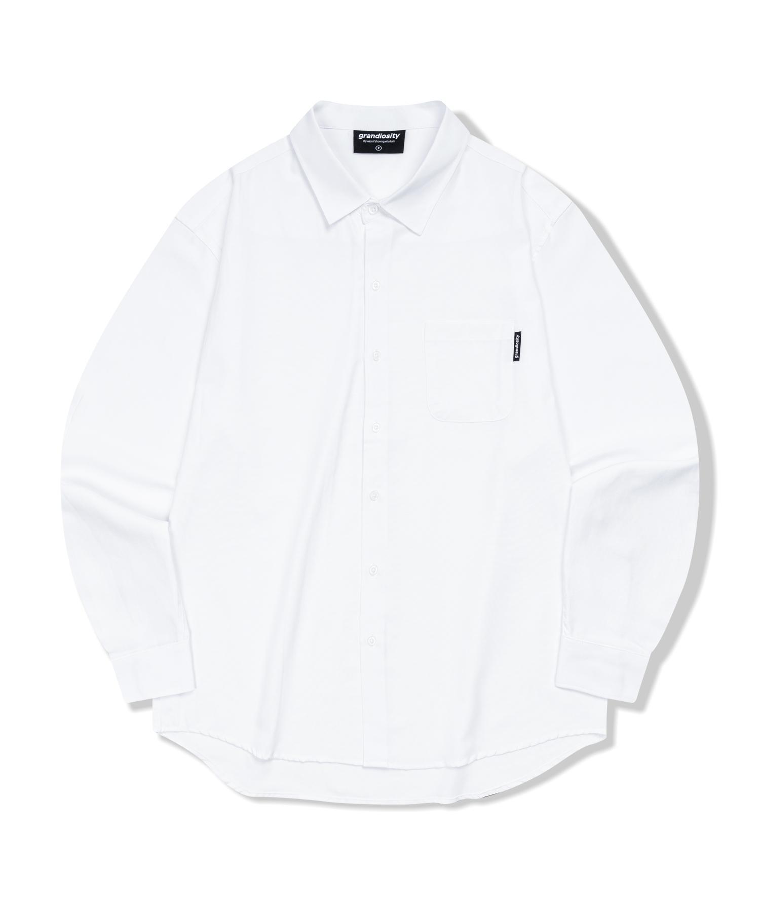 Grandiosity City Boy Big Over Oxford Shirt (White) Free